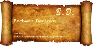 Bachman Darinka névjegykártya